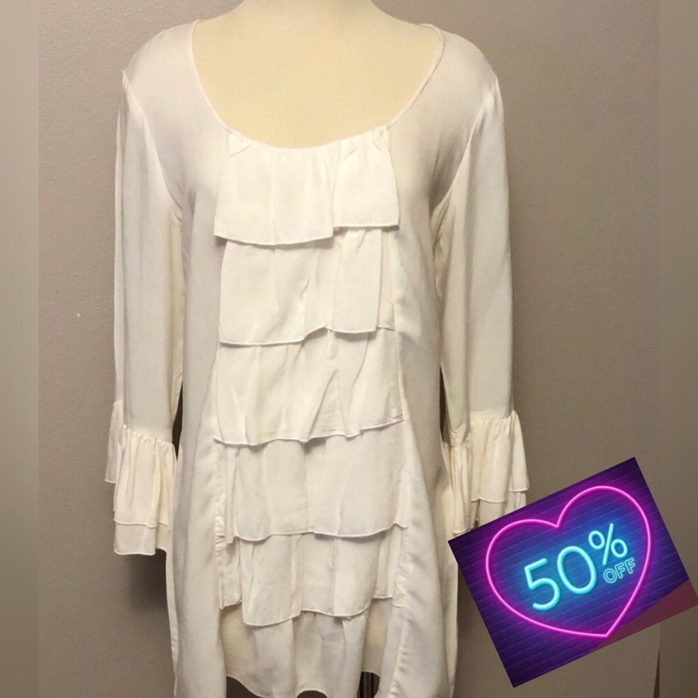 NWT! Nordstrom Always Sunny (by Sunny Leigh) Ruffled Tunic Top Size L